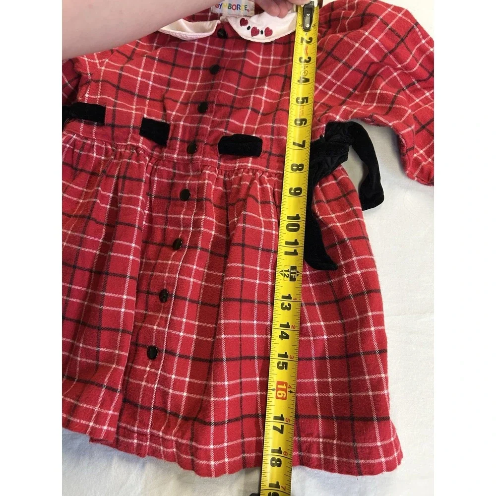Vintage Gymboree Rainbow Tag Red Plaid Dress size Small